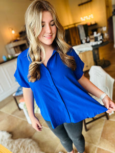 Head Over Heels Royal Blue Blouse