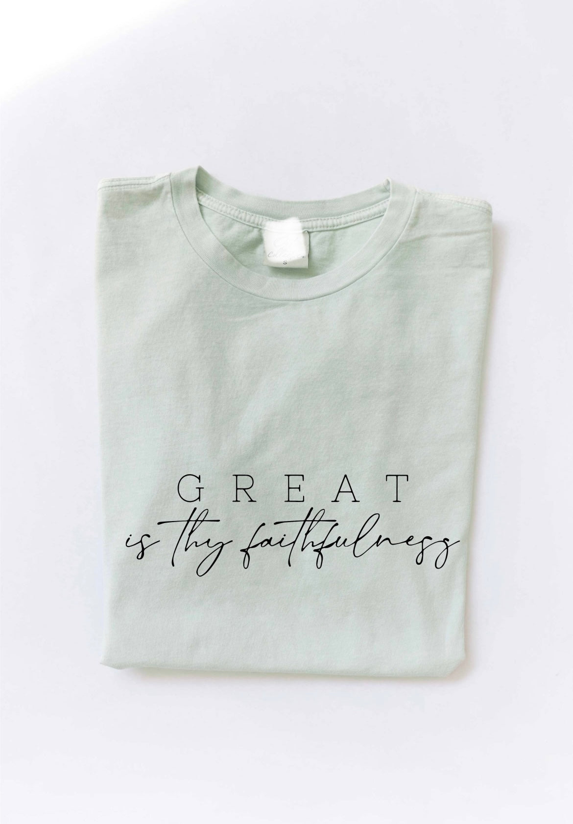 Great Is Thy Faithfulness Sage Washed Tee