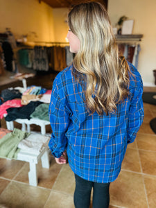 Shine Bright Royal Blue Plaid Shirt