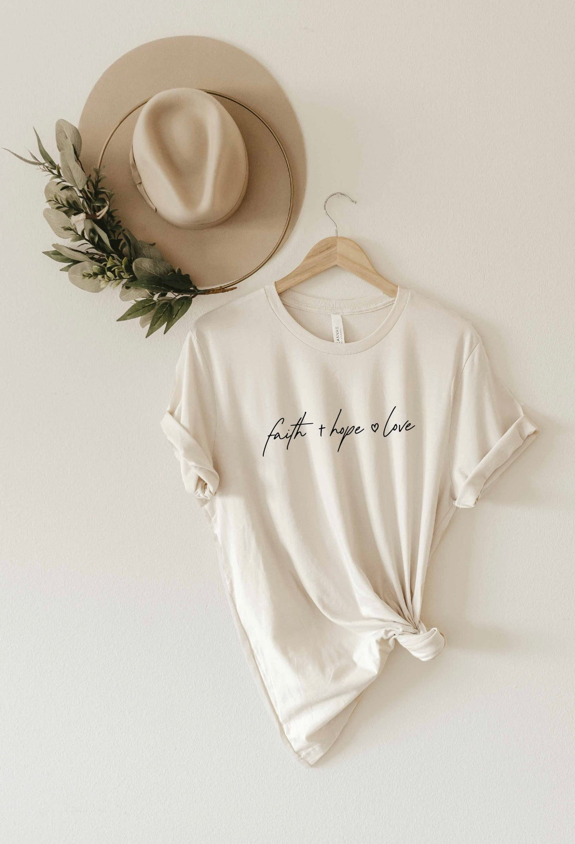 Faith Hope Love Vintage White Tee