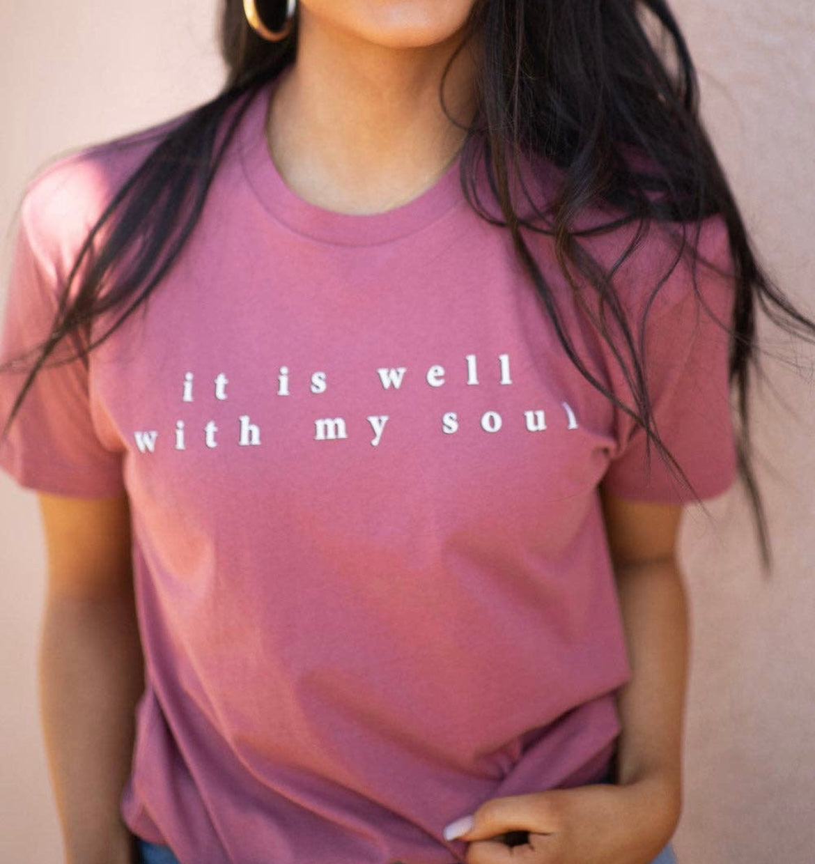 It Is Well Mauve Tee