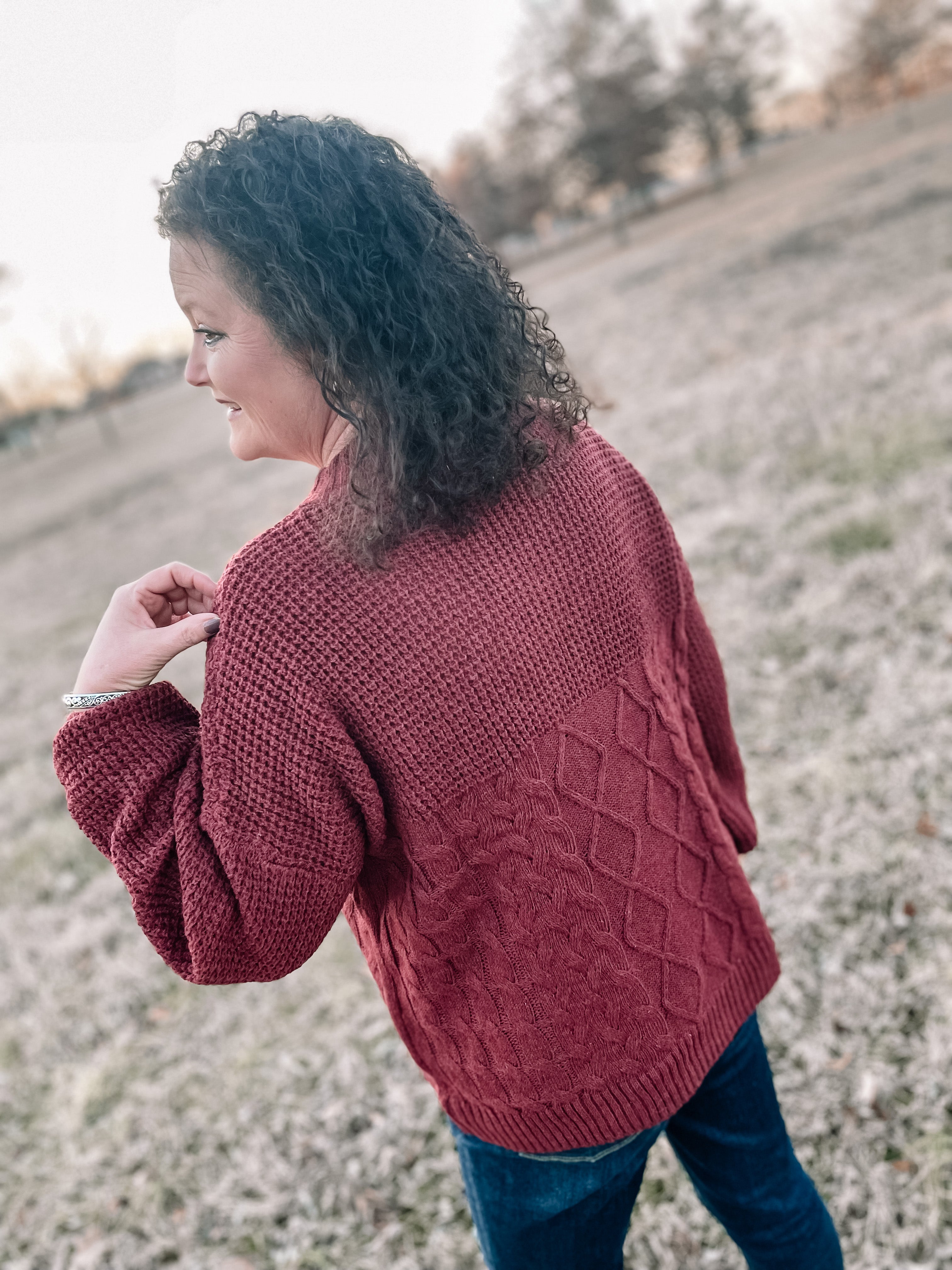 Cozy Up Burgundy Button Cardigan