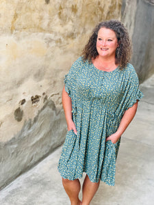 Joy In My Soul Dusty Sage Floral Print Dress