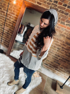 Something On Your Mind Cream Stripe Hoodie