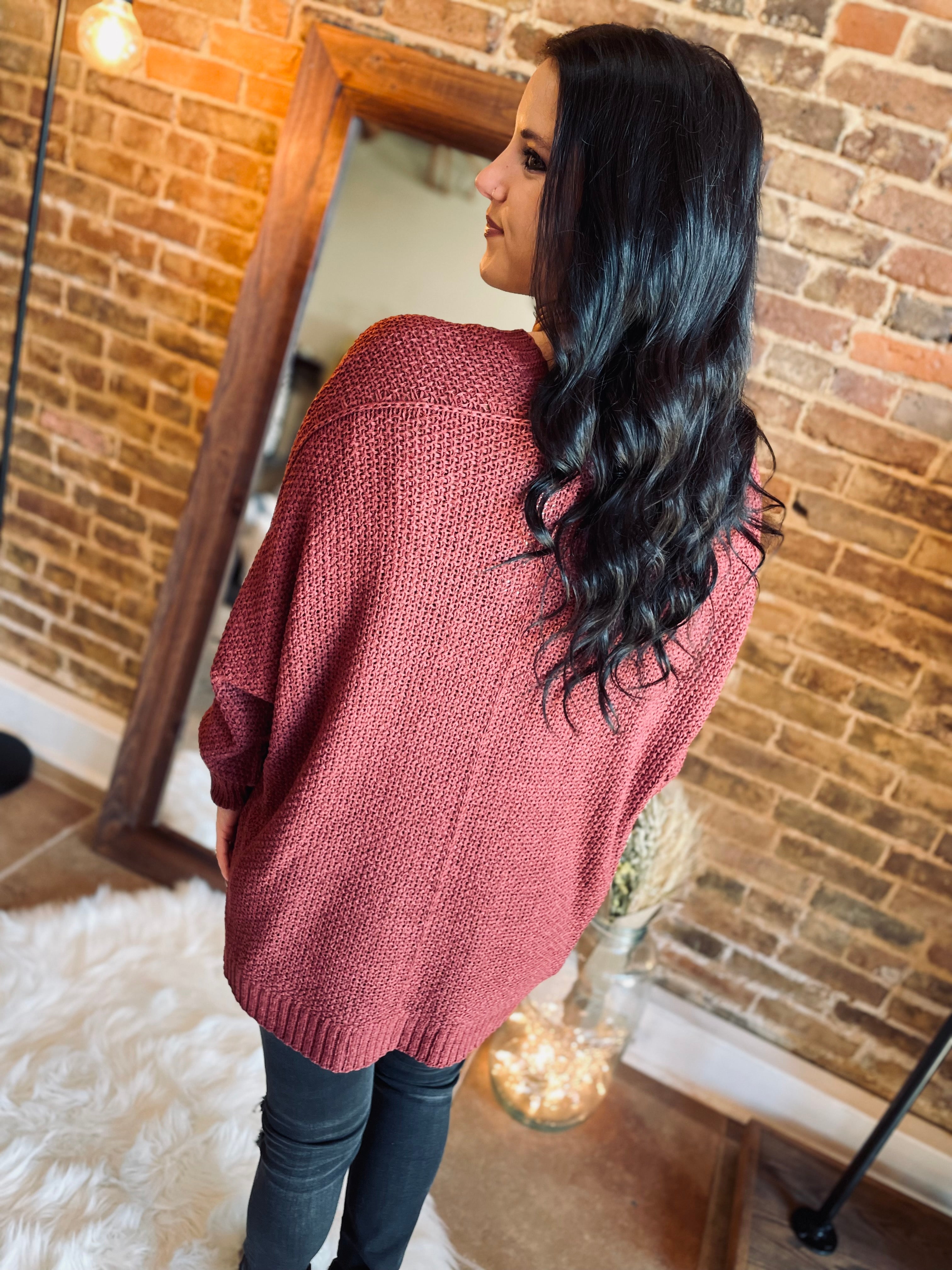 Hold Me Forever Wine Knit Cardigan