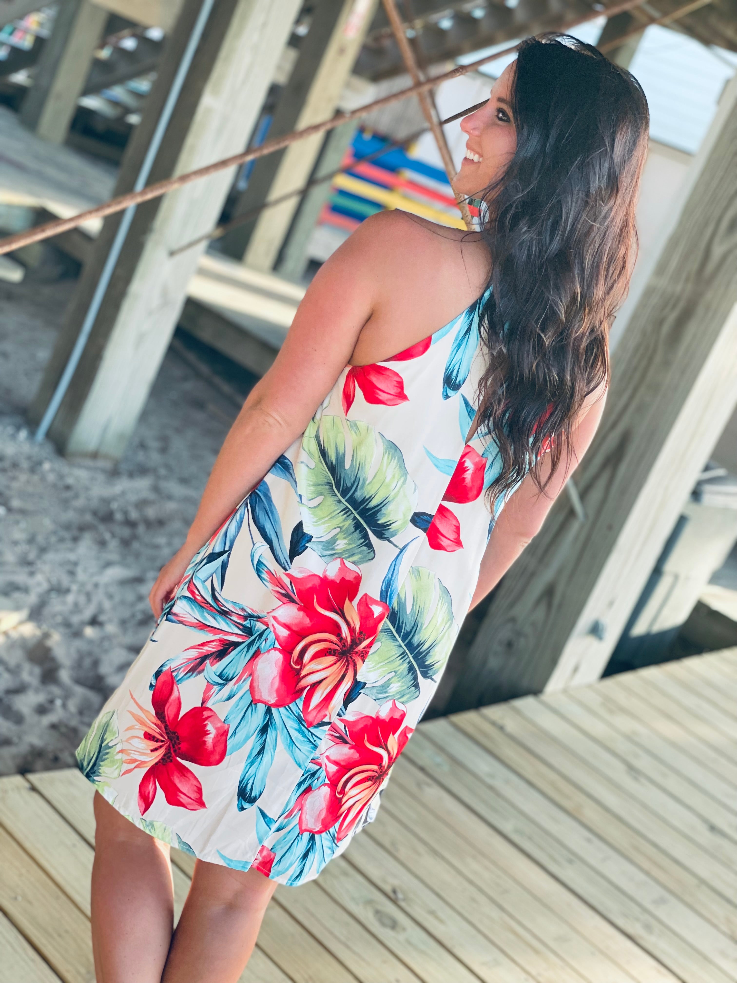 Sunshine State Of Mind Tropical Print Dress