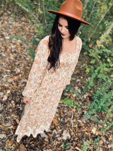 Living On Love Vintage Cream Print Midi Dress