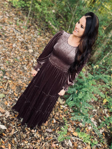 A Point In Time Truffle Velvet Dress