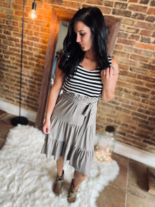 Make A Way Mocha Striped Dress