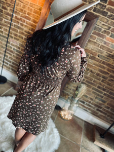 That Fall Feeling Brown Print Dress FINAL SALE