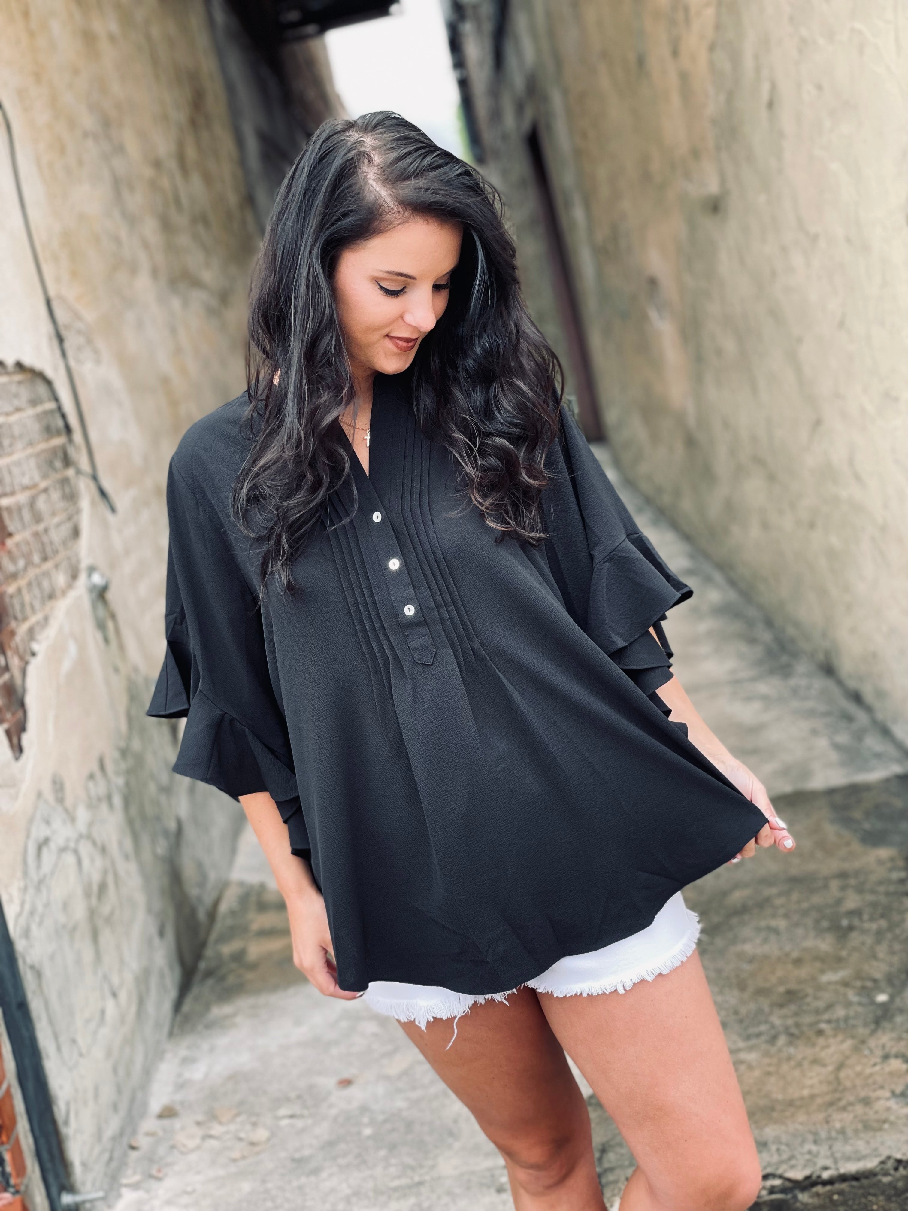 A Lifetime Of Love Black Blouse