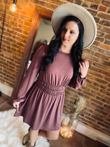 All About You Red Brown Long Sleeve Dress FINAL SALE