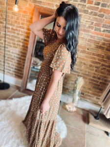 Over The Years Rust Print Maxi Dress FINAL SALE