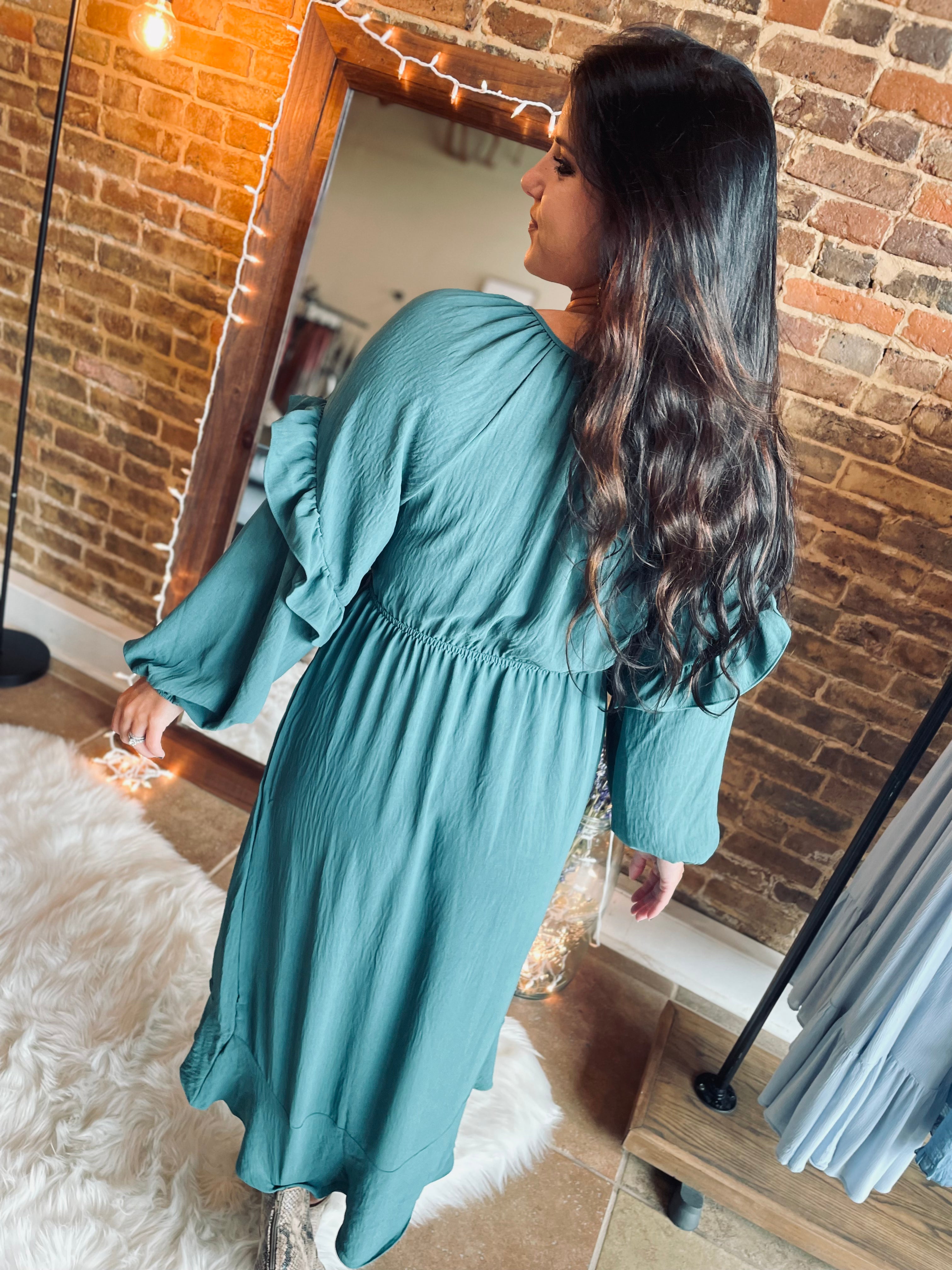 Wonderland Emerald High Low Dress