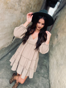 Let Your Light Shine Taupe Dresss