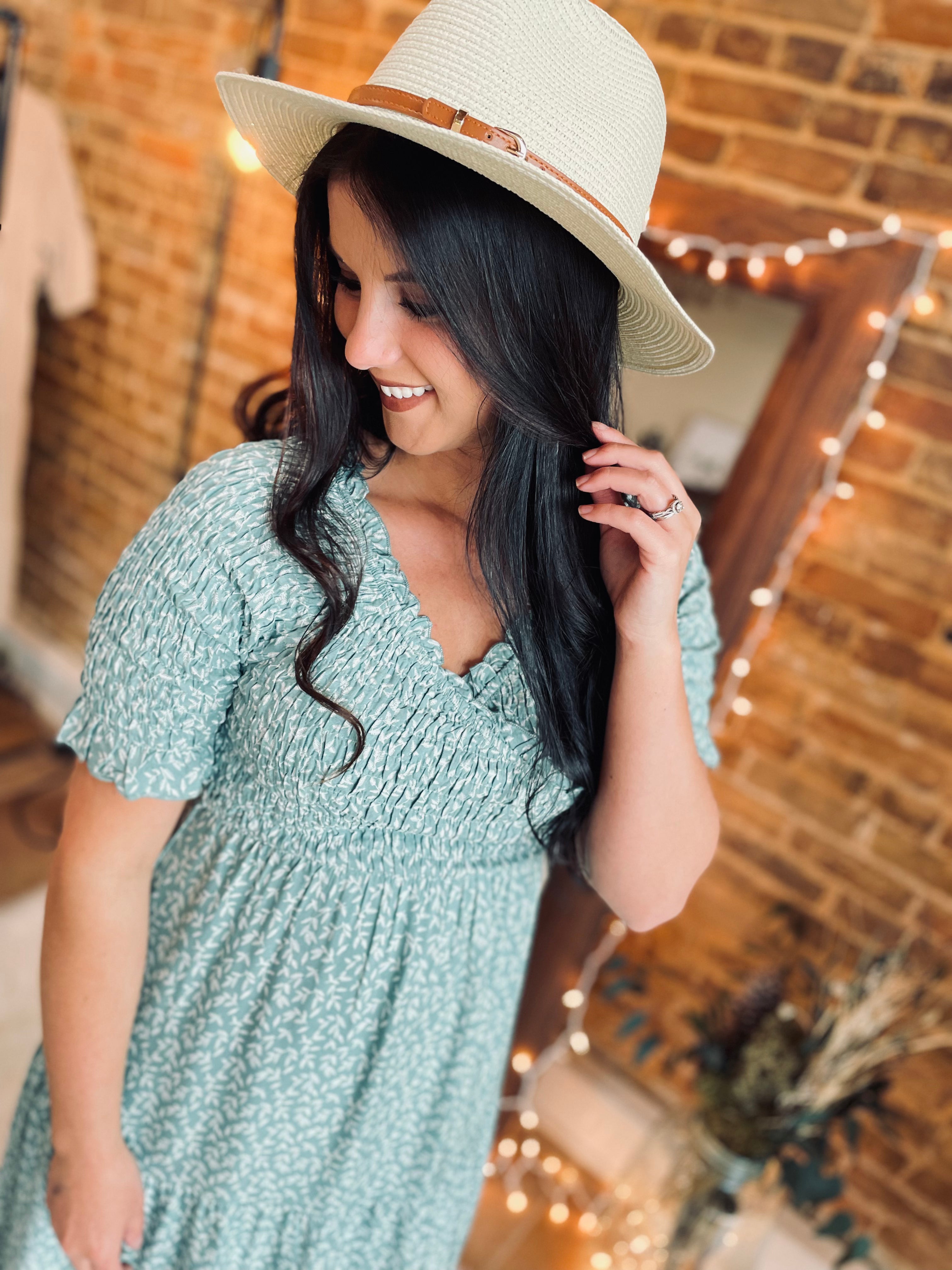 Love For A Lifetime Seafoam Print Midi Dress