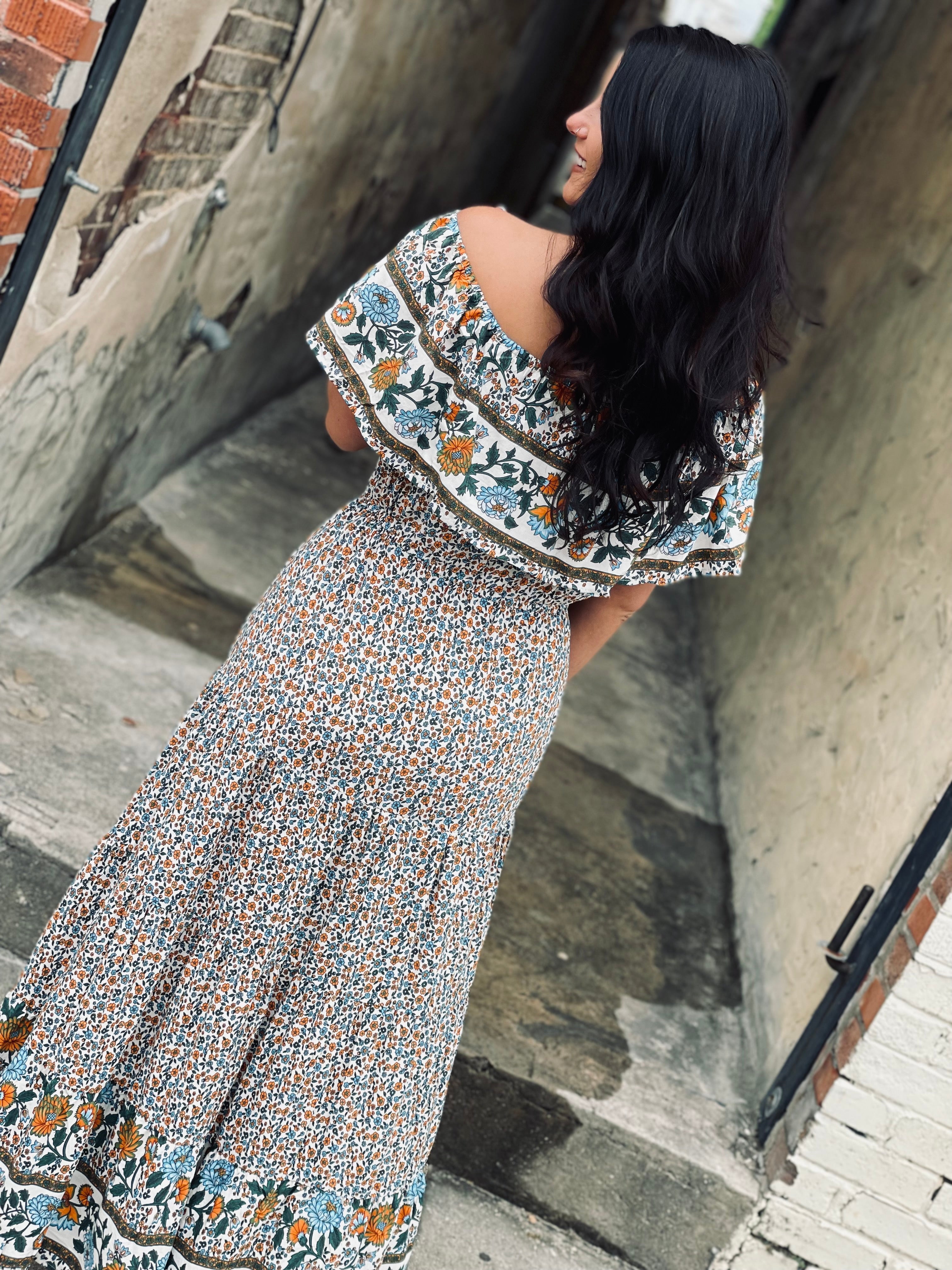 Heart Of Paradise Boho Green Maxi Dress