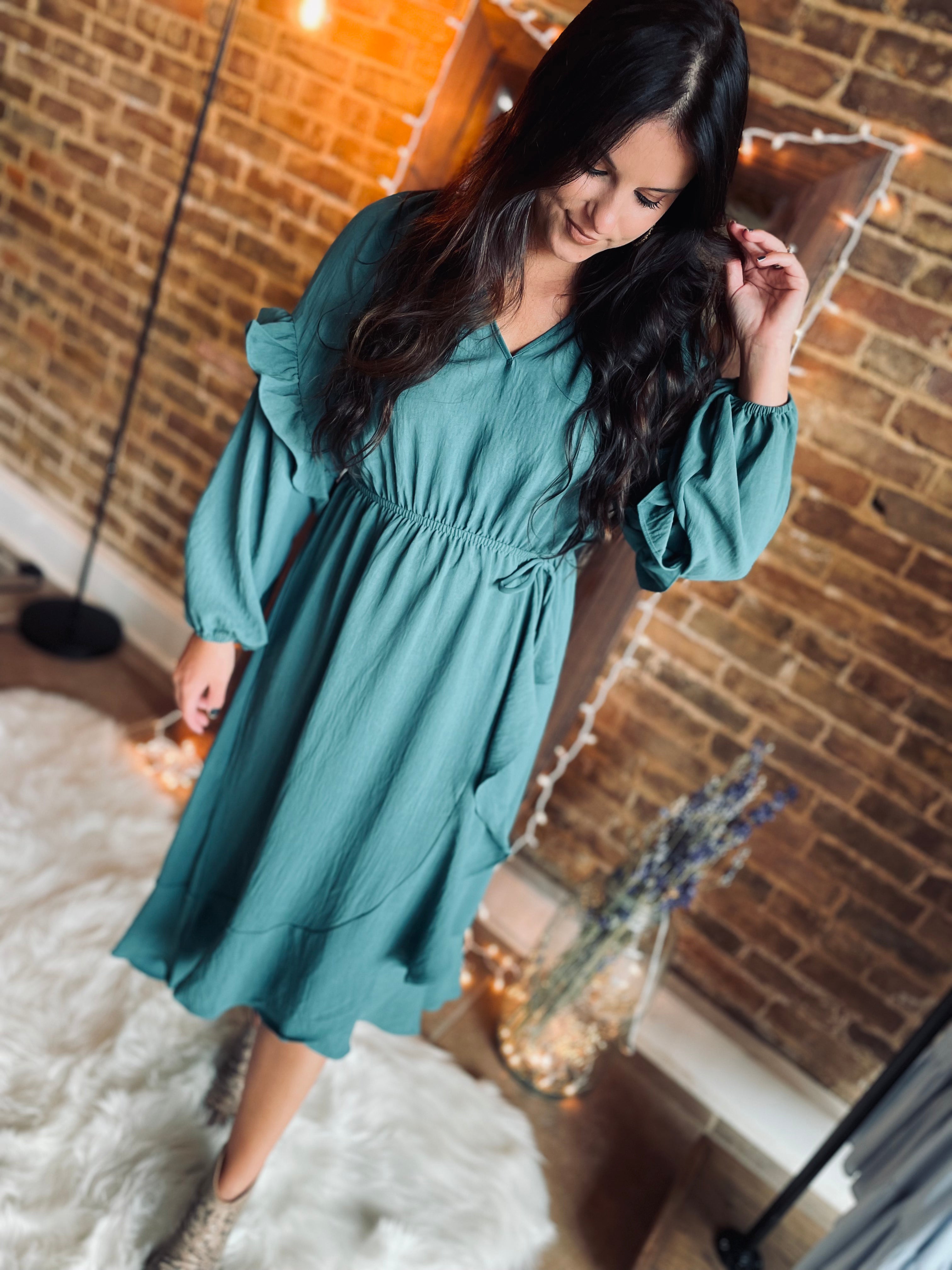 Wonderland Emerald High Low Dress