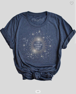 If The Stars Were Made To Worship So Will I Navy Tee