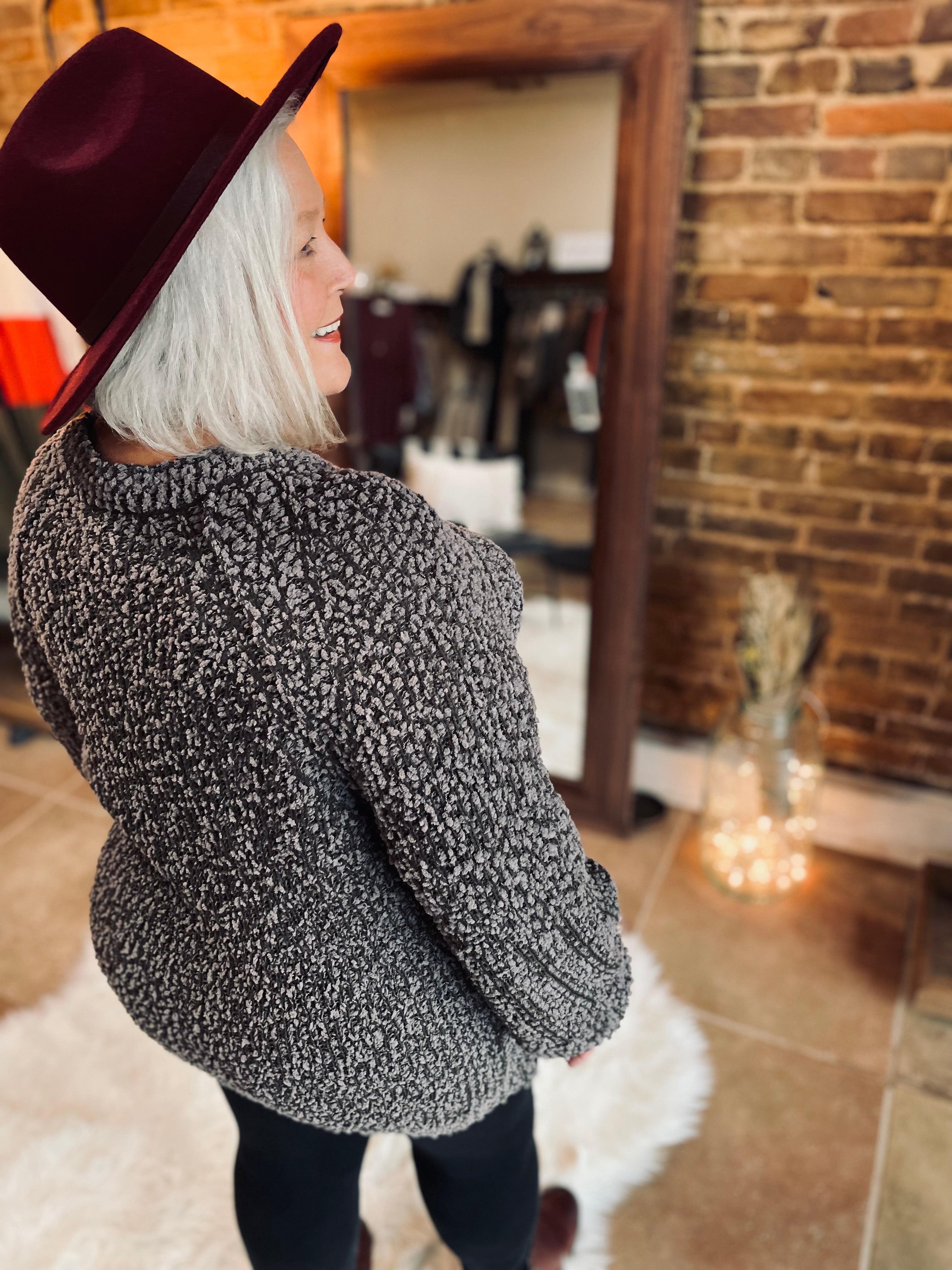 Mocha V-Neck Sweater FINAL SALE