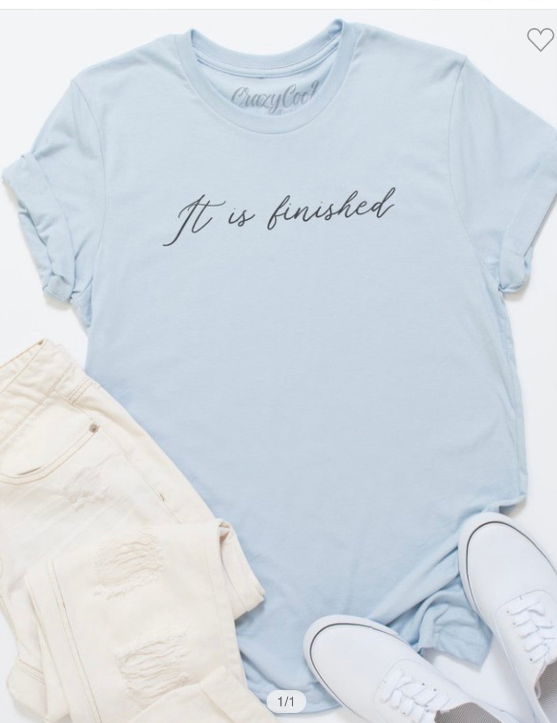 It Is Finished Light Blue Tee