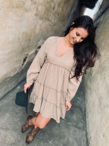 Let Your Light Shine Taupe Dresss