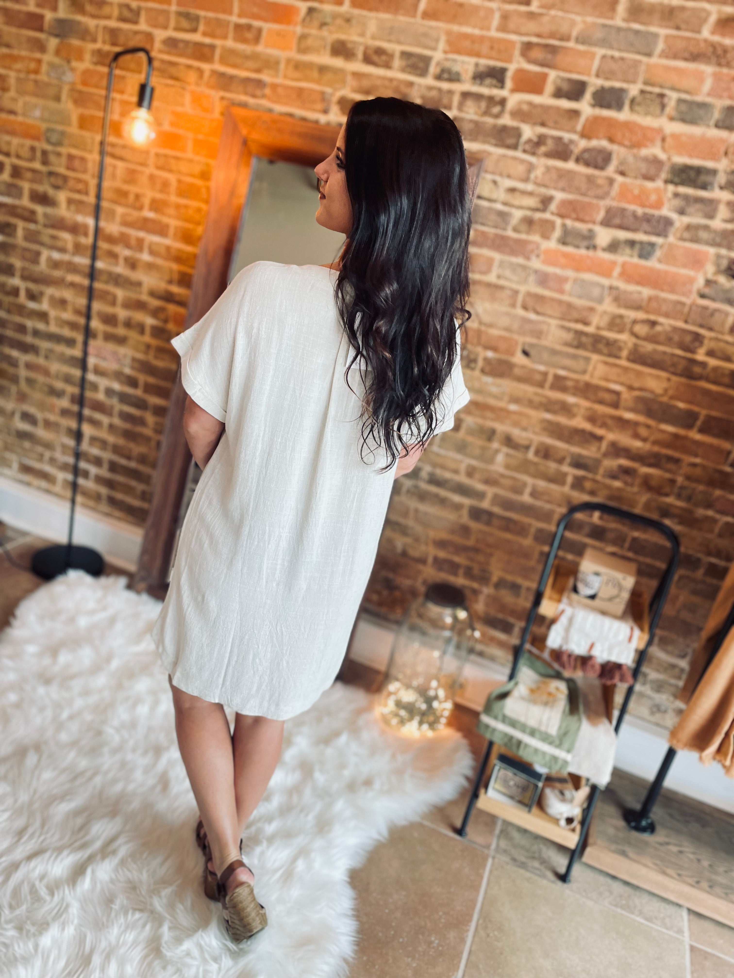 A Bridge To Love Oatmeal Dress