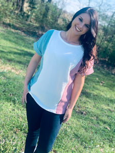 Just A Dream White/Mint/Blush Top