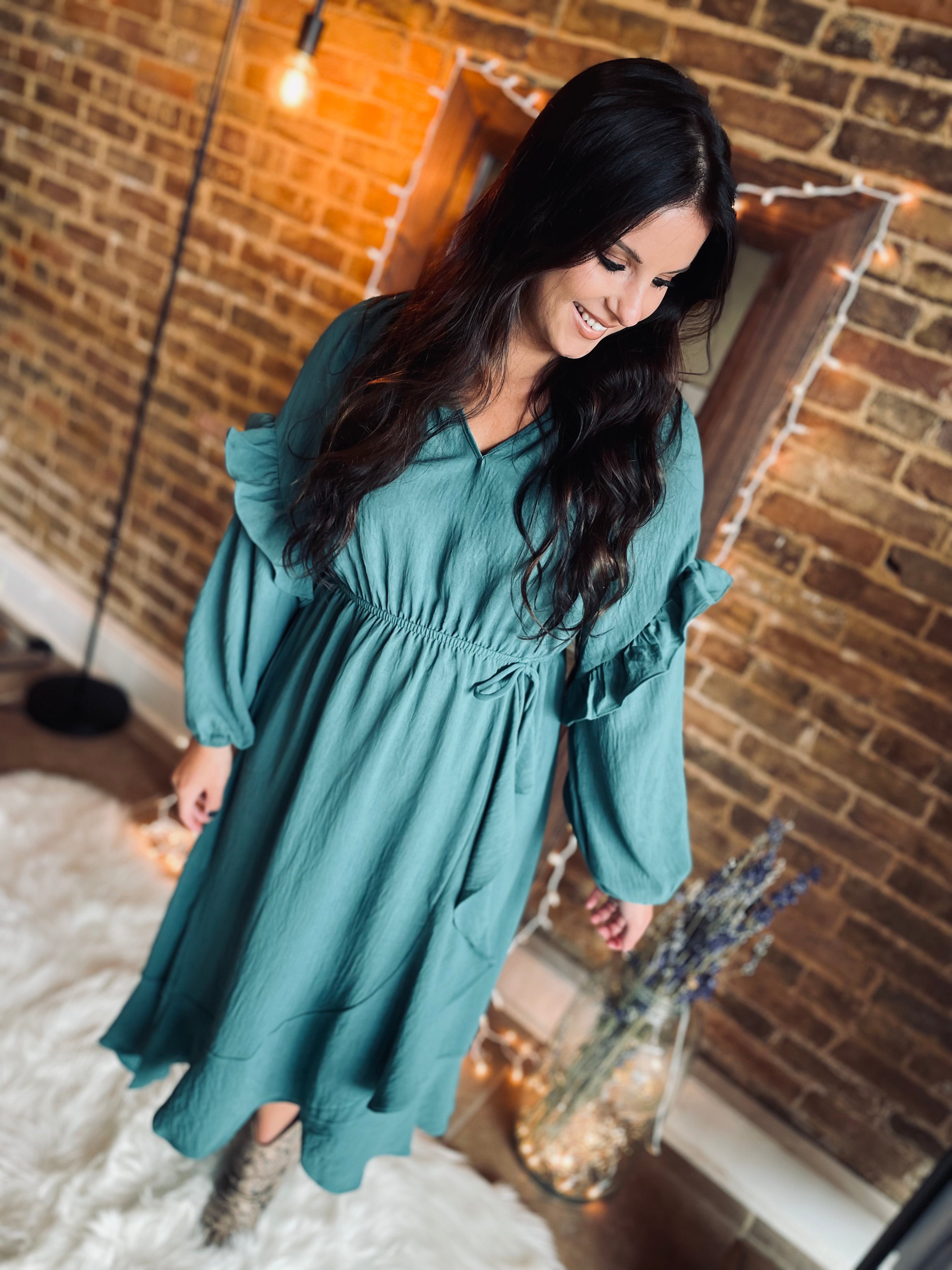 Wonderland Emerald High Low Dress