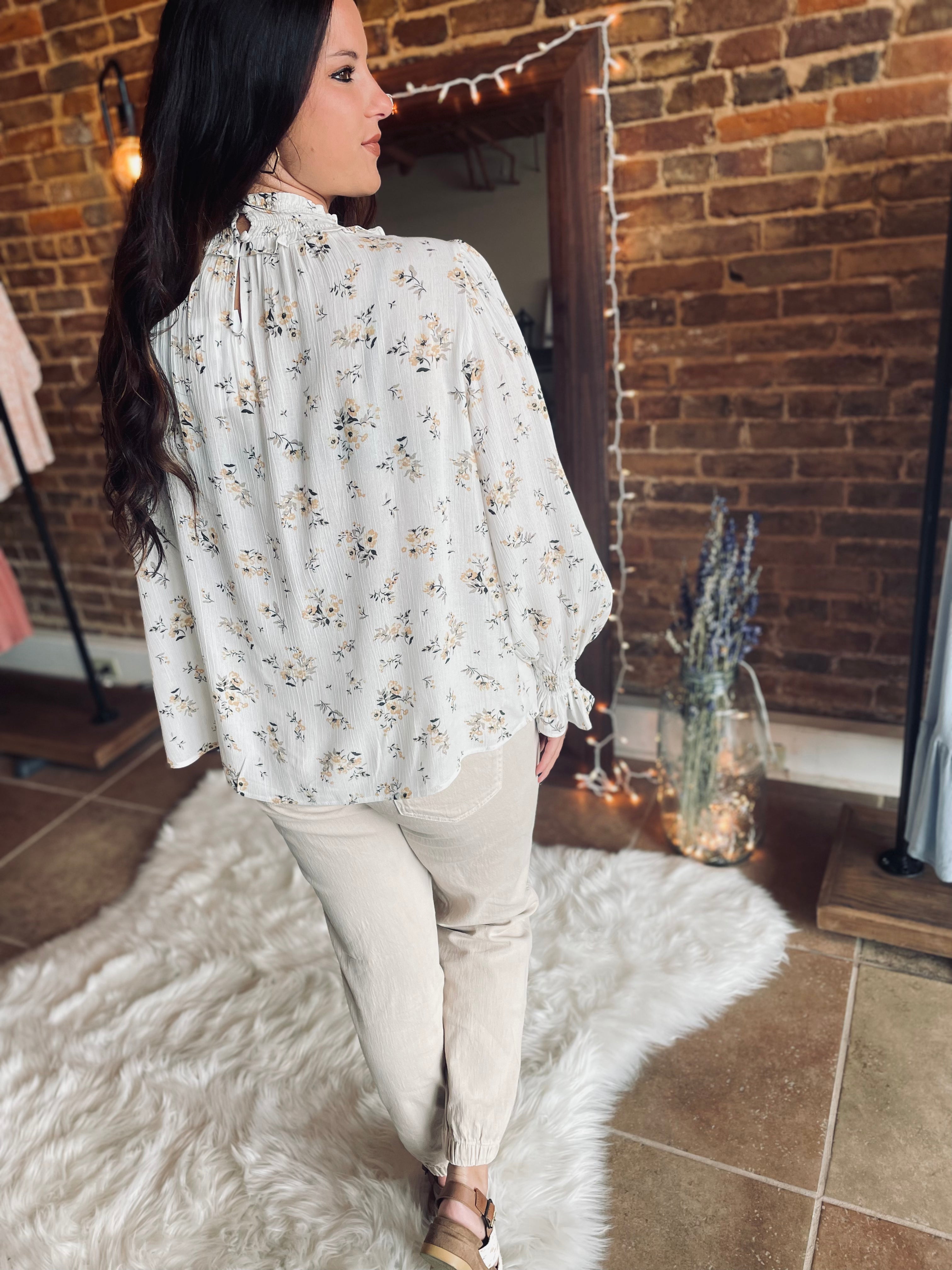 Wonderful Love White Print Blouse