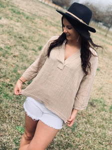 Lifetime Of Style Taupe Blouse
