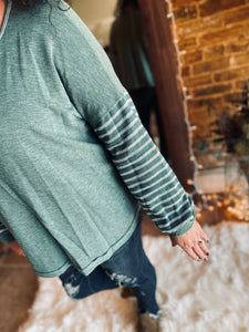 Seasons Of Love Green Stripe Top