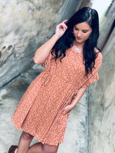 You’re The One That I Want Light Clay Floral Dress