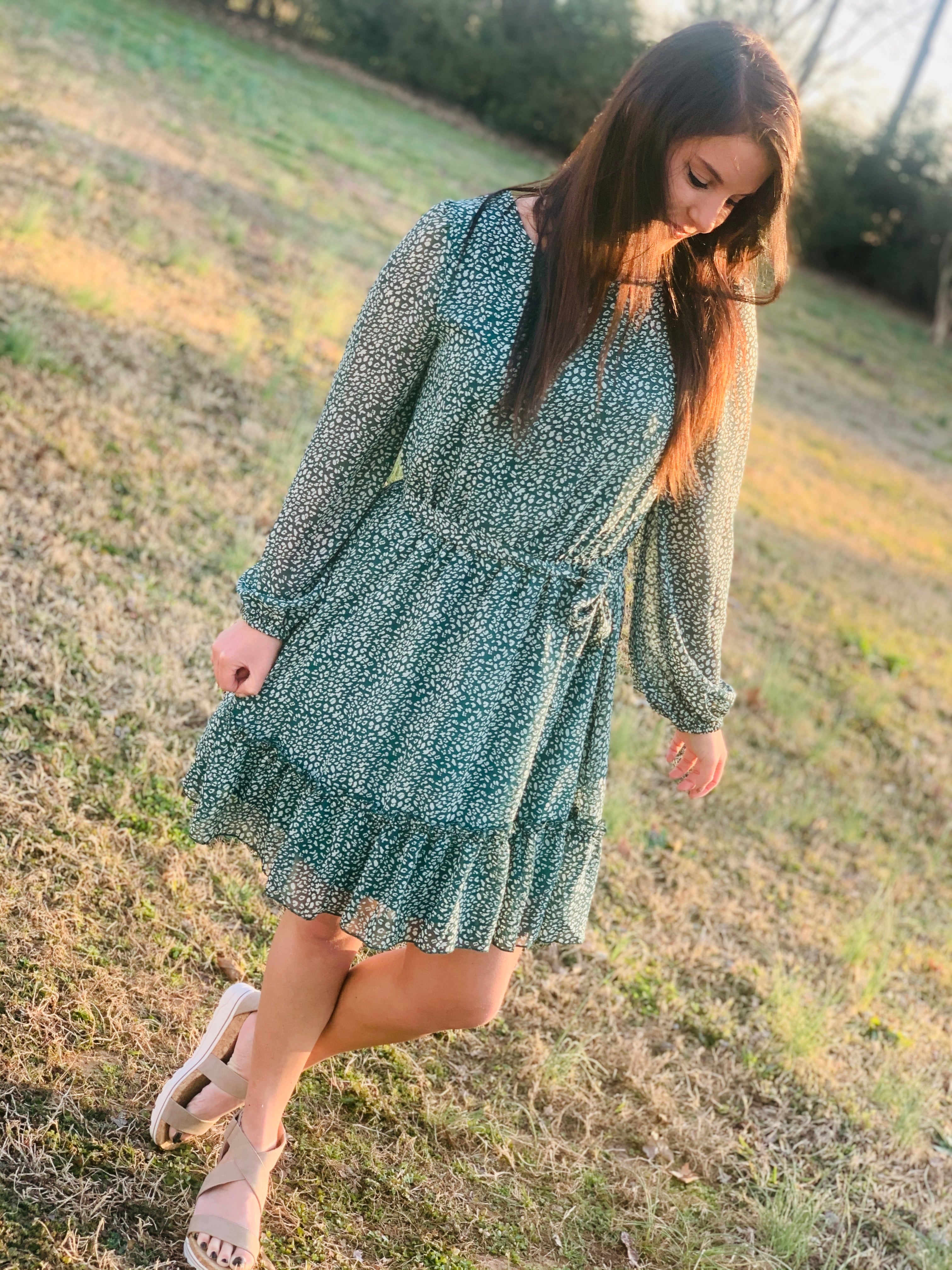 Down In The Pasture Green Dress