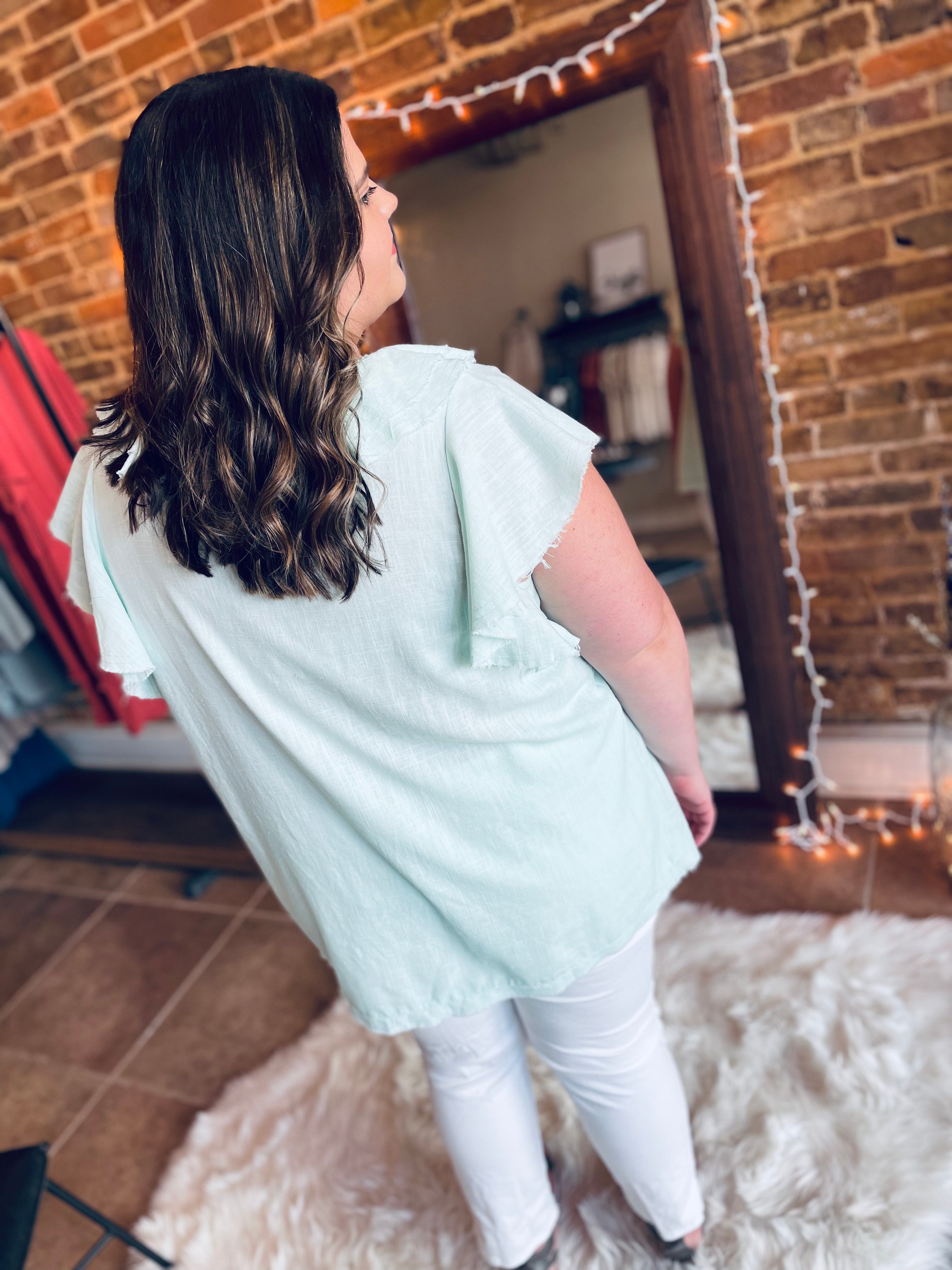 Grace Upon Grace Mint Blouse