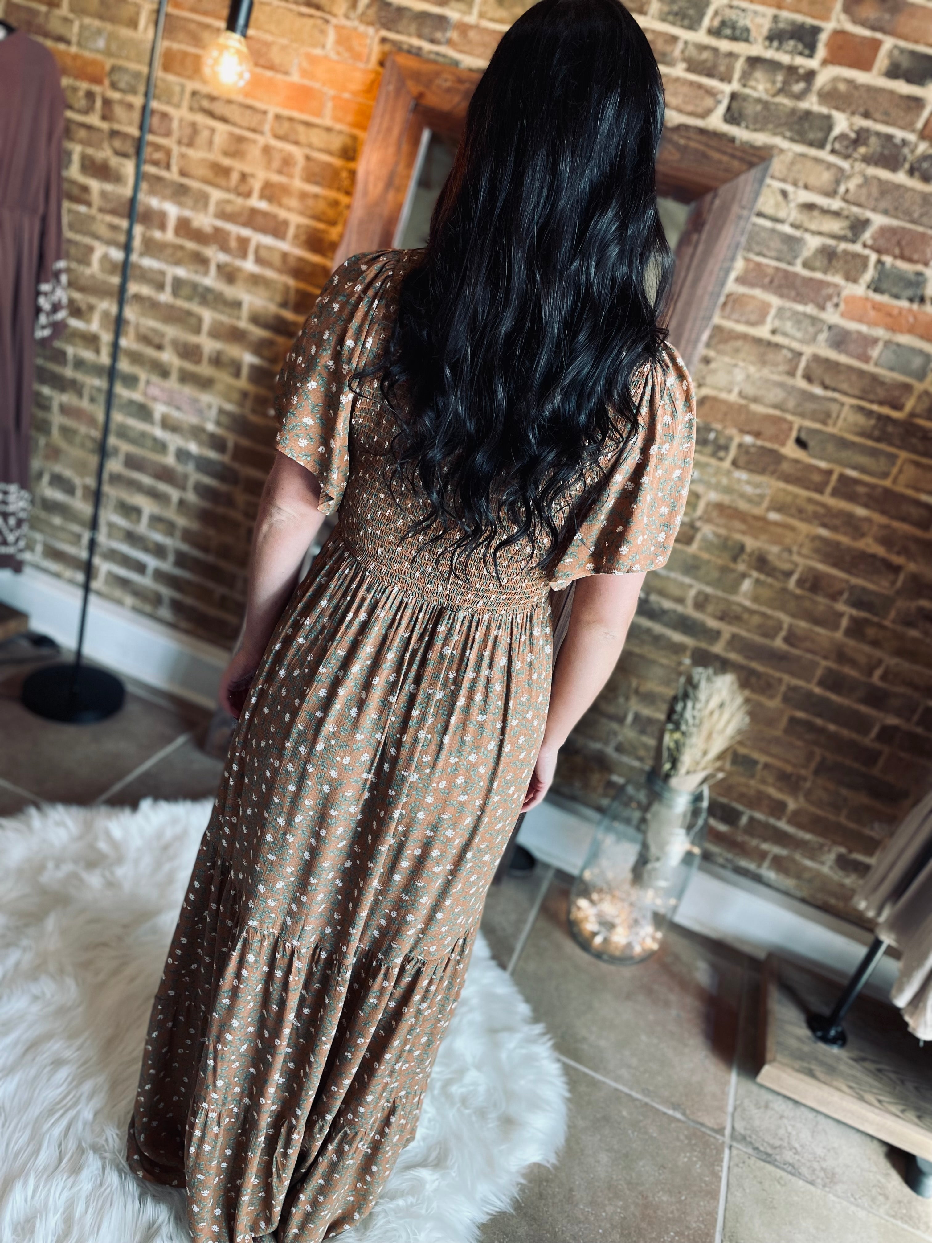 Over The Years Rust Print Maxi Dress FINAL SALE