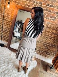 Make A Way Mocha Striped Dress